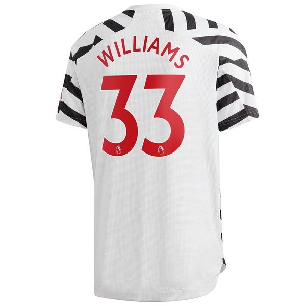 Camiseta Manchester United NO.33 Williams Tercera equipo 2020-2021 Blanco